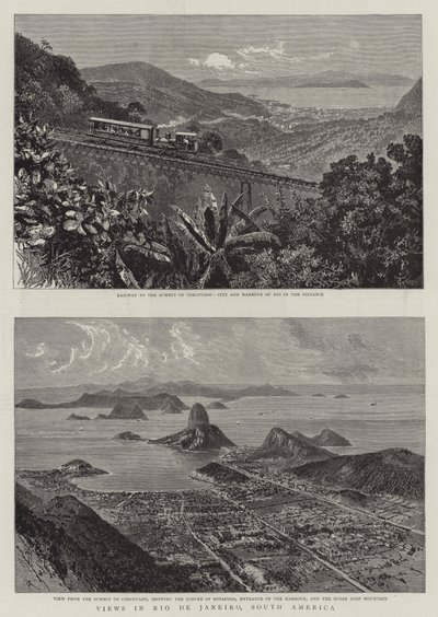 Views in Rio de Janeiro, South America by English School