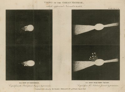 Views of the Great Meteor by English School