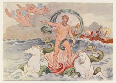 Virgil’s Aeneid: Neptune stilling the Waves by English School