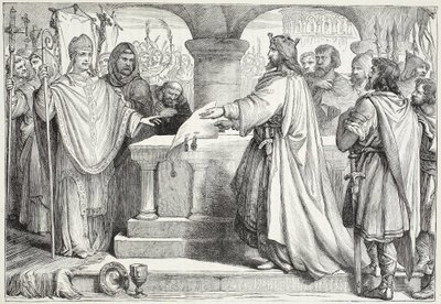 Visit of Charlemagne to the Pope, illustration from The History of Protestantism by James Aitken Wylie, 1878 by English School
