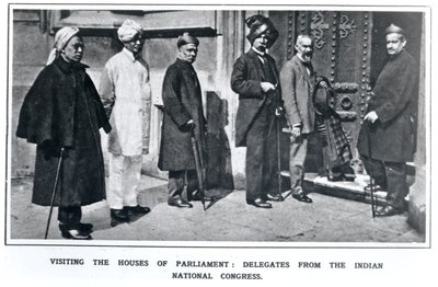 Visiting the Houses of Parliament: Delegates from the Indian National Congress, 1919 by English School