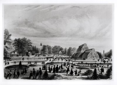 Visitors Viewing the Palm House at Kew Palace, c.1860s by English School