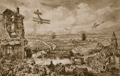 Vivid Impression of the Terrific Struggle for Armentieres in April, 1918 by English School
