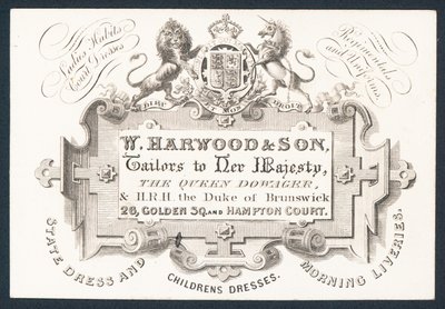 W Harwood & Son, tailors by English School