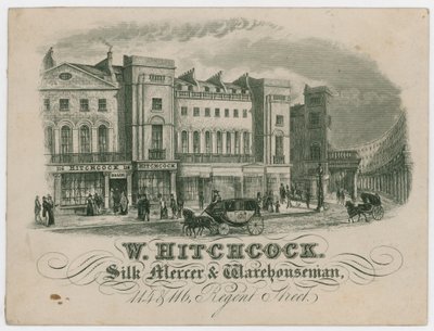 W Hitchcock, Trade Card by English School