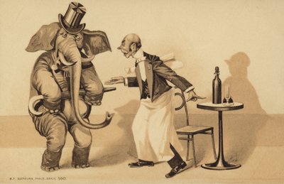 Waiter Serves an Elephant by English School