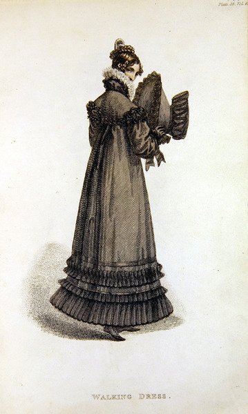 Walking dress, fashion plate from Ackermann