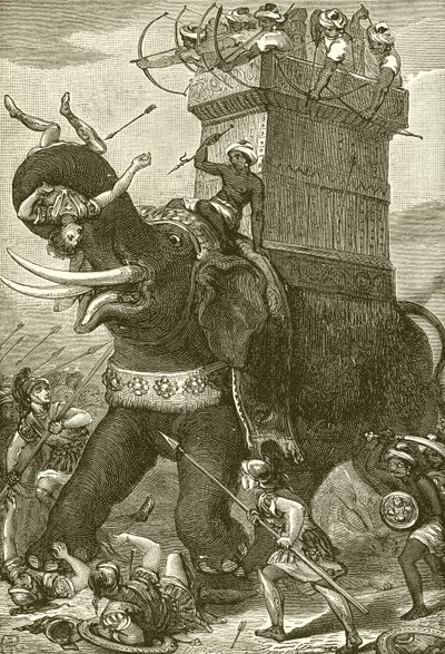 War Elephant in the Army of King Darius by English School