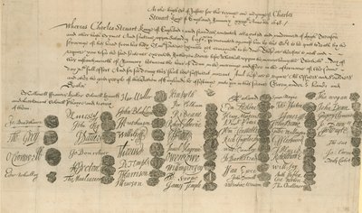 Warrant for the execution of King Charles I by English School