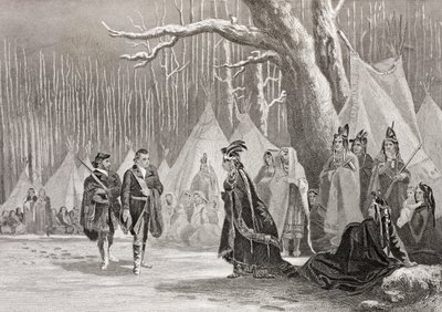 Washington and Gist visit the Indian Queen Alliquippa, from 