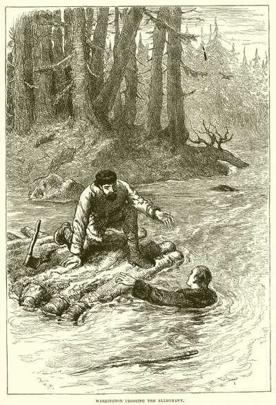 Washington Crossing the Alleghany by English School