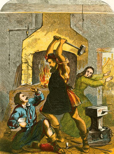 Wat Tyler kills the tax gatherer by English School