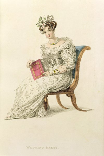 Wedding dress, fashion plate from Ackermann