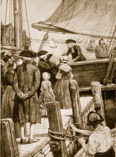 Wesley on board The Prince of Wales in 1787 bidding farewell to the Irish by English School