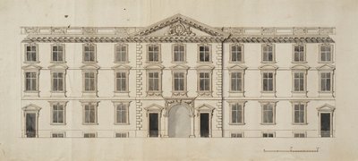 West front of the proposed new building for the Garden Quadrangle at New College, c.1680 by English School