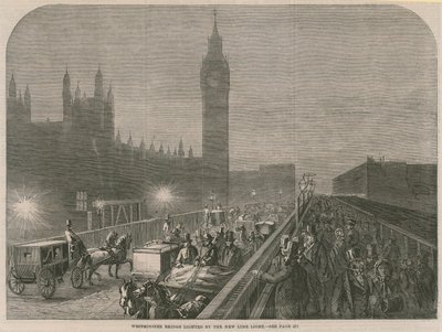Westminster Bridge Lighted by the New Lime Light by English School