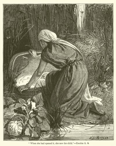 "When she had opened it, she saw the child", Exodus, ii, 6 by English School