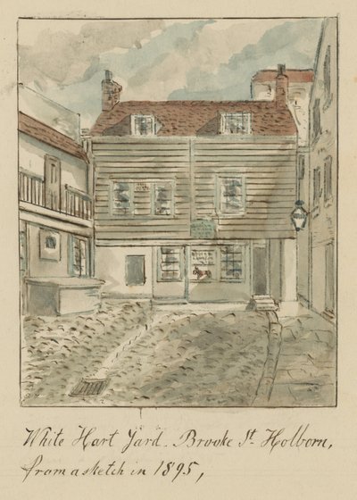 White Hard Yard, Brooke Street, Holborn, London, from a sketch in 1895 by English School