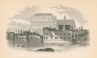 Whitehall from the River Thames by English School