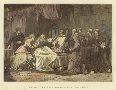 Wicliffe on his sick-bed assailed by the friars by English School