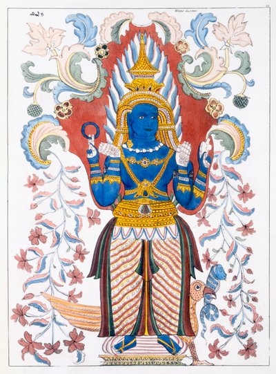 Wiebesana Dewa Raja, the Four Hill Guards, from The History and Doctrine of Buddhism by Edward Upham, 1829 by English School