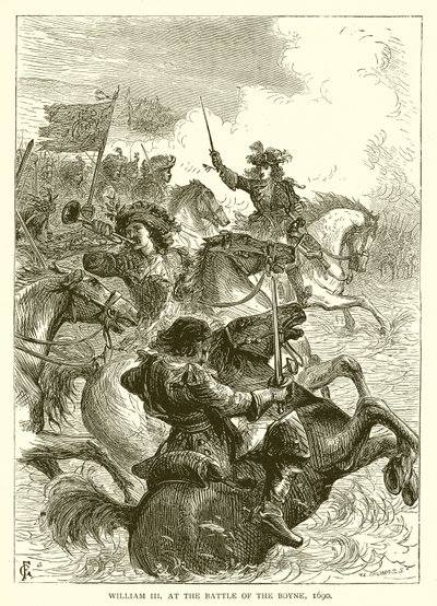 William III at the Battle of the Boyne, 1690 by English School