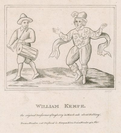 William Kempe, the original performer of Dogberry in Much Ado About Nothing by English School