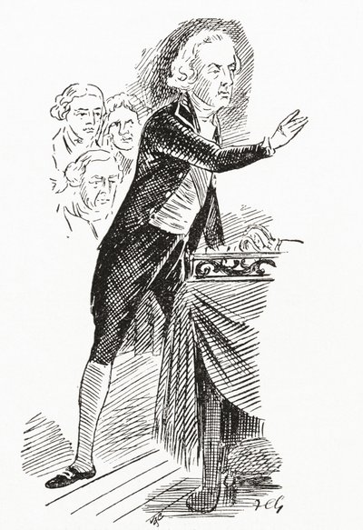 William Pitt the Younger Addressing the House of Commons by English School