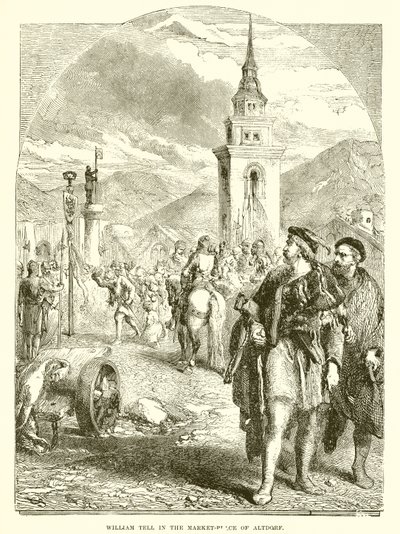 William Tell in the Marketplace of Altdorf by English School