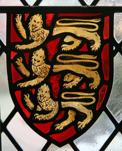 Window in the Cloisters depicting the coat of arms of England by English School