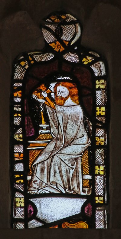 Window depicting God from the Coronation of the Virgin by English School