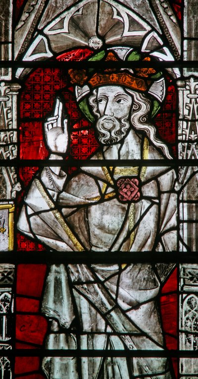 Window depicting God from the Coronation of the Virgin by English School