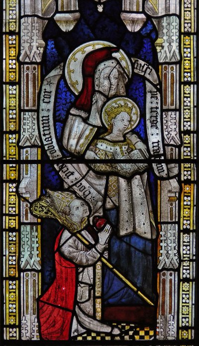 Window Ew depicting St Anne Teaching the Virgin to read by English School