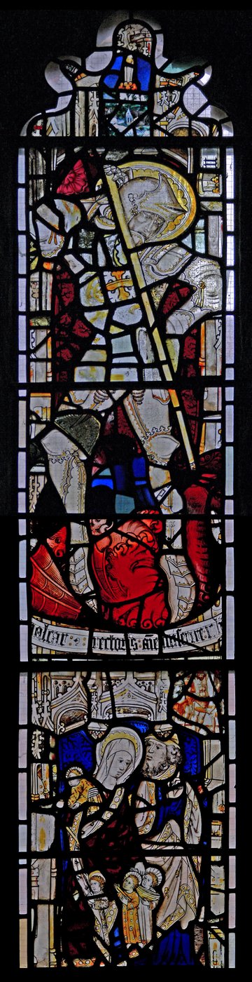 Window Ew depicting St George; St Mary Cleopas, Alphaeus and Their Children by English School