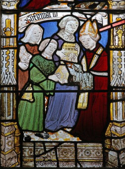 Window depicting the Seven Sacraments: Confirmation by English School