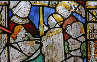 Window depicting the Seven Sacraments: Extreme Unction by English School