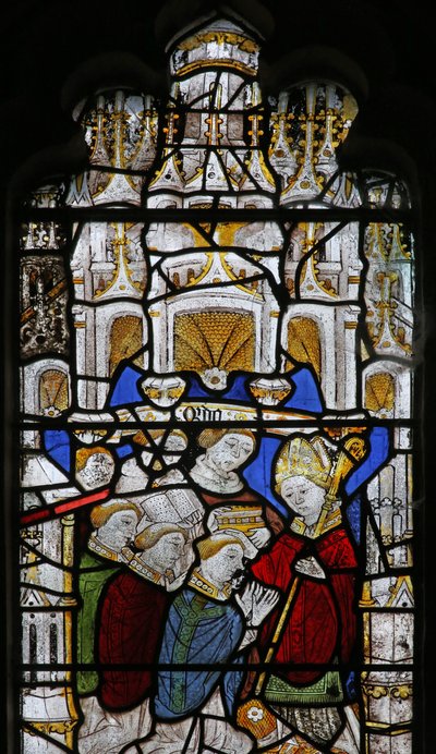 Window depicting the Seven Sacraments: Holy Orders by English School