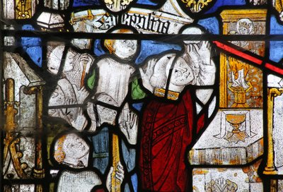 Window depicting the Seven Sacraments: the Eucharist by English School