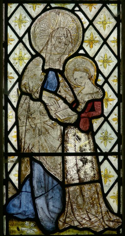 St Anne Teaching the Virgin to Read (Window N1) by English School
