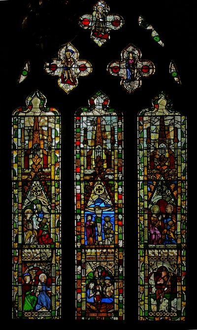 Window N2 depicting the Joys of the Virgin by English School