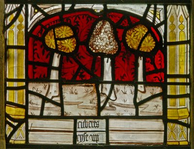 Window N3 depicting the Last Fifteen Days of the World (the Pryke of Conscience window): the sea rises to submerge the trees by English School