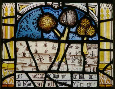 Window N3 depicting the Last Fifteen Days of the World (the Pryke of Conscience window): the sea falls by English School