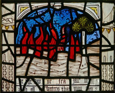 Window N3 depicting the Last Fifteen Days of the World (the Pryke of Conscience window): the sea catches fire by English School