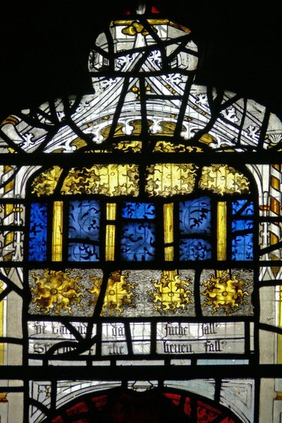 Window N3 depicting the Last Fifteen Days of the World (the Pryke of Conscience window): the stars fall by English School
