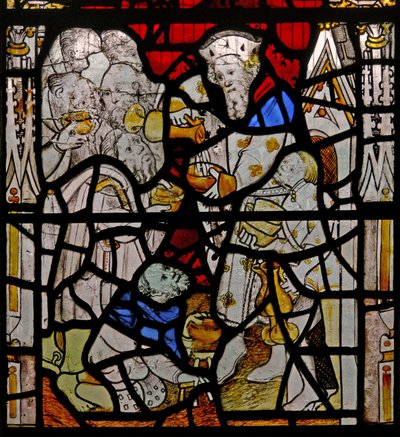 Window N4 depicting the Works of Mercy: giving drink to the thirsty by English School