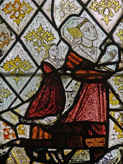 Window depicting Margaret Fawkener, wife of Robert Fitz Ellis by English School