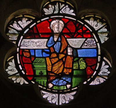 Window depicting Christ in Majesty by English School
