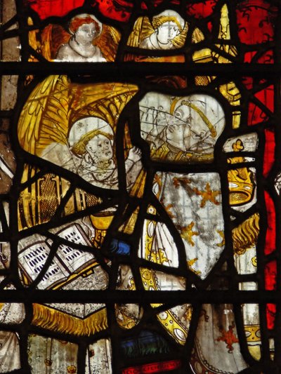 Window depicting St Martin celebrating the Mass by English School