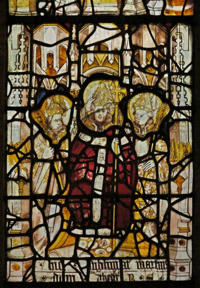 Window depicting St Martin enthroned as a bishop by English School