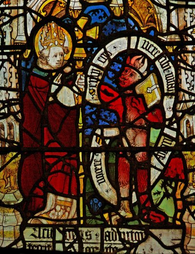 Window depicting St Martin exorcises a devil by English School